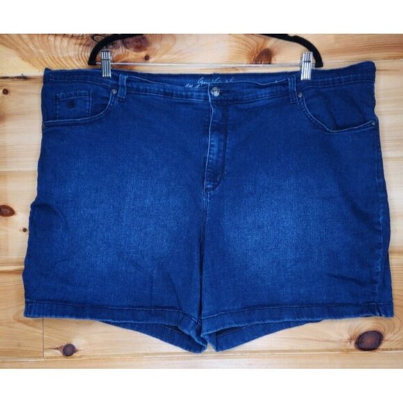 Gloria Vanderbilt Amanda Shorts Blue Denim Pockets Zip Stretch Size 24W - Picture 4 of 10